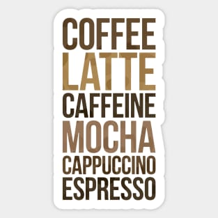 Coffee (Caffeine) Typography Stack Sticker